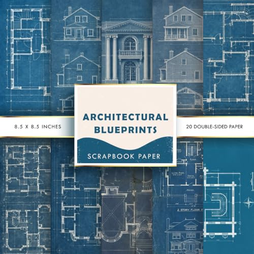 Architectural Blueprints scrapbook paper Part Two: Double-Sided Decorative Craft Papers for JunkJournals, Wrapping, Card Making, Mixed Media & More