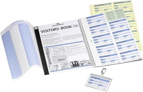 Durable 146461 Kit de recarga para el Libro de Visitas 100, alemán, para 100 placas de identificación