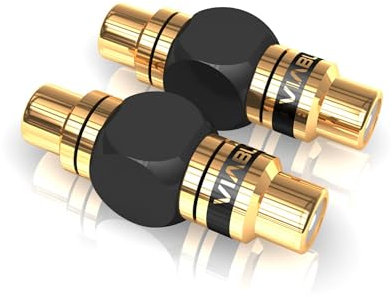 VIABLUE XS CINCHADAPTER VERLÄNGERUNG BUCHSE * 2 Stück Adapter * 24 Karat echtvergoldet