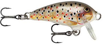 Rapala - Mini Fat Rap Angelköder - Kompaktes Angelzubehör aus Balsaholz - Süßwasser Spinnköder - Lauftiefe 0,9-1,8m - Fischköder 3cm, 4g - Hergestellt in Estland - Brown Trout