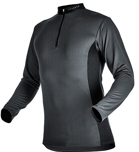 Pfanner Funktionsshirt Langarm Cocona Zipp-Neck, Farbe:grau, Größe:XXL
