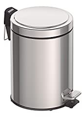 Tretmülleimer Edelstahl, 5 l, rostfrei, Abfalleimer Kosmetikeimer für Bad, Küche, Büro, Diele