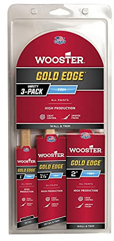 Wooster 5239 Edge Wall Brush 3 Pack, Polyester, Gold,White, 2.54 cm