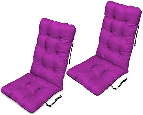 SuperKissen24. Coussin Dossier pour Chaise Longue, Siège, Banc de Jardin, Canapé - Lot de 2-123x48 cm - Bain de Soleil - Intérieur/Extérieur – imperméable - Fuchsia