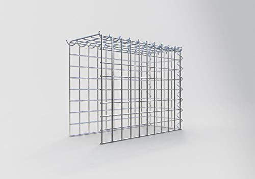 GABIONA - Gabione rettangolare in pietra, larghezza maglie: 5 x 5 cm, profondità 20 cm, cesto di coltivazione tipo 4, chiusura a spirale, zincato galvanizzato (50 x 40 x 20 cm)