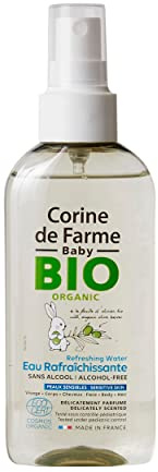 Corine de Farme - Eau Rafraîchissante Bébé Certifiée Bio - Produit de Toilette Sans Alcool - Parfum Délicat - pour Visage, Corps et Cheveux dès la Naissance - Idéal Peau Sensible - Ne Pique Pas