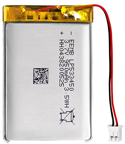 EEMB Lithium Polymer battery 3.7V 950mAh 533450 Lipo Rechargeable Battery Pack with wire JST Connector-confirm device & connector polarity before purchase