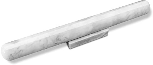 HESHIBI Marble Rolling Pin with Stand, 15.7 White Stone French Heavy Polished Non Stick Cookie Pizza Pastry Dough Baker Roller for Kitchen Baking