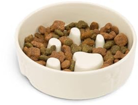 Scruffs Icon Slow Feeder Pet Bowl 16cm Cream
