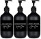 3-Pack Shampoo and Conditioner Dispensers 500ml – Refillable Shower Gel Pump Bottles for Body Wash, Hand Soap, Lotion, Dish Soap – BPA-Free Plastic Shampoo Bottles – Black Pump Dispenser Set