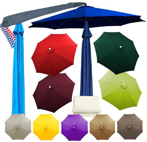 Chinimon 2m-3.5m Replacement Parasol Canopy, Garden Umbrella Replacement Cover, Replacement Fabric, Patio Replacement Cover 6/8 Arms for Garden Parasol Umbrella Canopy