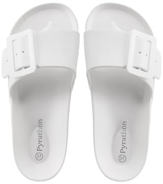 Pyrathon Claquette Femme Legere Sandales Plage Piscine Claquettes,Blanc21,40EU