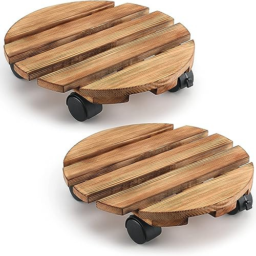 Rullo per piante bloccabile con ruote resistenti, supporto versatile per interni ed esterni per un facile spostamento di vasi, fioriere e grandi vasi da fiori, mobilità a 360°