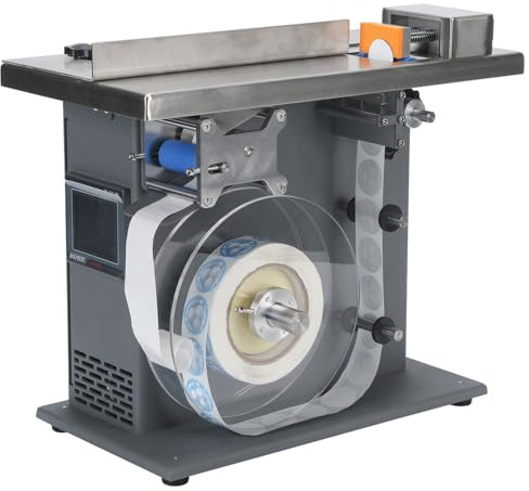 90-graders hörnetikettapplikator, automatisk centrerande etiketteringsmaskin med PLC-system, liten etiketteringsmaskin, 15–30 st/min, för φ2,5–3 cm/2–5 cm produkter 50mm
