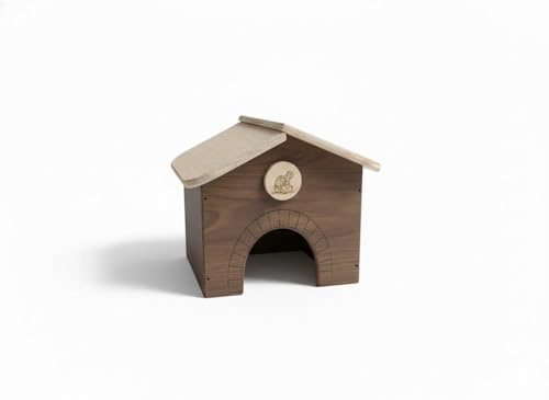Casetta per tartarughe di terra ricco porcellini d'india in legno multistrato terrario senza fondo ricorevo casa chalet villetta gabbia terrario rettili serpenti 30x30x23 (Noce Porcellino D'india)