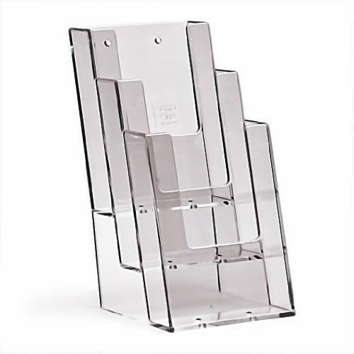 TAYMAR 1/3 A4 (trifold) Tisch-Prospektständer, Flyerständer, Prospekthalter, 3 Fächer (Innenmaß: 10.1 cm) optionale Wandmontage