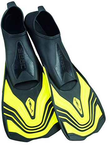 SEAC Vela Pinne Corte da Nuoto e Snorkeling Unisex Adulto Giallo 44-45