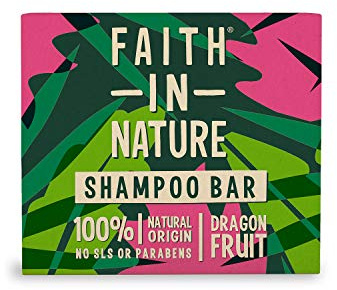Faith In Nature Natural Dragon Fruit Shampoo Bar, Revitalising, Vegan and Cruelty Free, No SLS or Parabens, For Normal to Dry Hair, 85 g