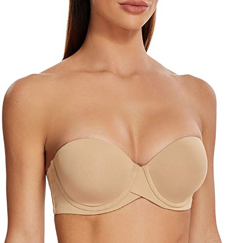 MELENECA Femme Push Up à Armatures Moulé Soutien-Gorge sans Bretelles