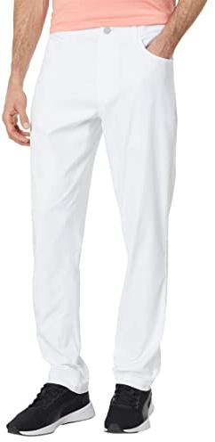 PUMA Jackpot 5 Pocket Pant Pantalon de Golf, Blanc Brillant, 28 W/32 L Homme