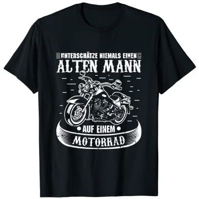 Herren Unterschätze niemals einen alten Mann auf einem Motorrad T-Shirt