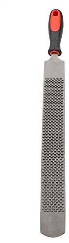 Qlvily 18 Inch Hoof Rasp, Horseshoe File with Rubber Handle, Carbon Steel Farrier File Tool, Suitable for Horse/Goat/Cow/Donkey/Animal Hooves, Strong