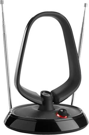 One For All SV9143-5G 3G/4G/5G Blockfilter - DVB-T2 Indoor Antenna - Digital TV in HD - 0 to 15 km Range - Black