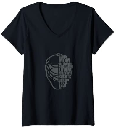 Damen Hockeytorwart, Muttertag, Muttertag, liebevoll, Psychotic T-Shirt mit V-Ausschnitt