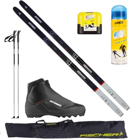 Generisch Atomic Langlaufski-Set Savor XC + Bindung + Schuhe + Stöcke + Skisack + Grip/Glide + Express mini (Skilänge 193cm (Körpegewicht 75-100 kg))