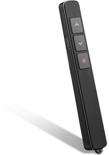 Kinizuxi Kabelloser Presenter Pointer für Präsentationen mit Lanyard, 100M Präsentations Clicker, 2.4GHz Präsentation Wireless Present Fernbedienung für Windows/Mac/Laptop