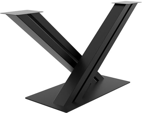 MetaloPro X-Frame Tischgestell, Stabile Metall Tischbeine für Esstisch, Moderne Schwerlast Stahlkonstruktion, Elegante Schwarze Tischkufen mit Bodenschonern, Perfekt für Wohnzimmer oder Büro