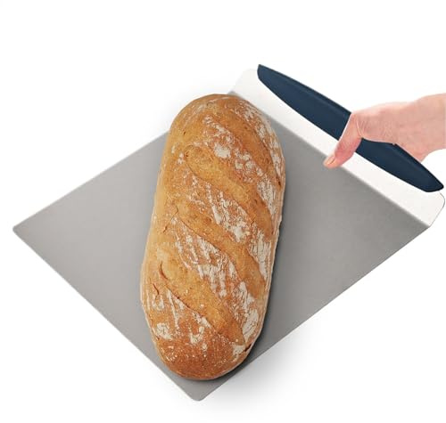 Espátula de pastel para tartas grandes, elevadores de pasteles, pala de acero inoxidable para pizza, bandeja de pastel cuadrada antideslizante, móvil para pasteleros, cocina