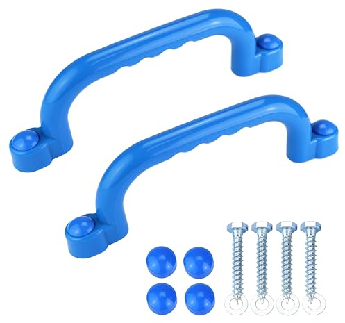 Anschütz 2er Set Handgriffe für Spielturm – Robuster HDPE Kunststoff – Witterungsbeständig – Inkl. Schrauben (HELLBLAU)