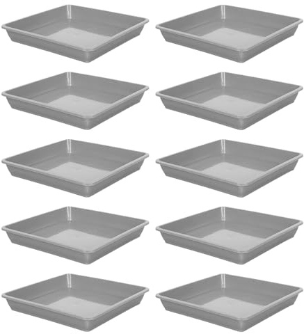 HEMOTON 10pièces Soucoupes Carrées Plastique pour Plantes Pot Supports pour Pots De Fleurs Bac De Récupération Eau pour Intérieur Et Terrasse