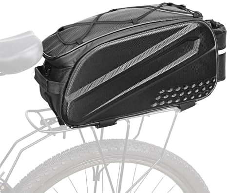 XHYASD 3 in 1 Fahrradtasche Gepäckträger 10 L Wasserdicht Schwarz