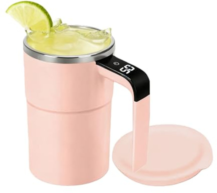 Selbstrührende Kaffeetasse - 380ml Magnetische Selbstrührende Tasse Mit Temperaturanzeige, Kaffeerührbecher Edelstahl Mit Deckel, Intelligente Kaffeetasse, Für Kaffee Tee Heiße Schokolade Milch