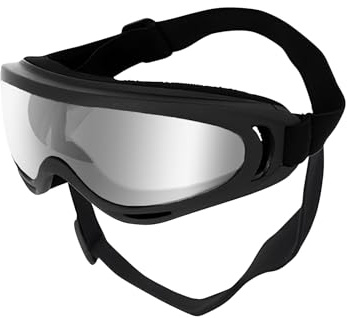 Galatée Lunettes pour Chien, Lunettes De Soleil pour Chien avec Sangle Réglable, Protection UV, Lunettes De Soleil Coupe-Vent pour Chiot, pour La Conduite en Extérieur(Lentilles Argentées)
