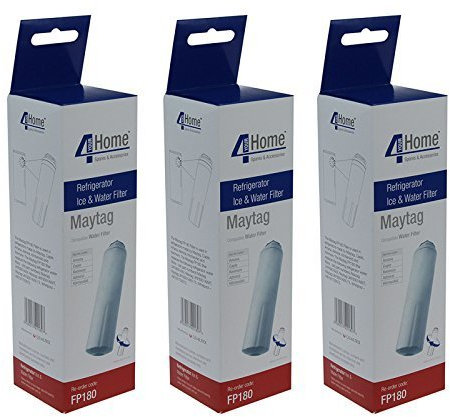 4YourHome Replacement Water & Ice Filter Cartridge Triple Pack Compatible with Maytag American Style Fridge Freezers