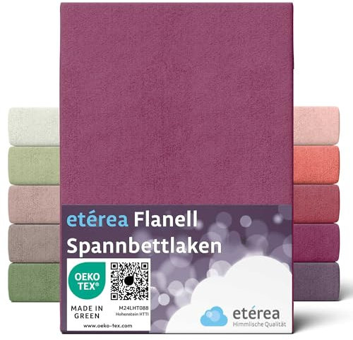 ETÉREA Flanell Bettlaken 150x250cm - 100% Baumwolle - Biber Bettlaken 150x250cm - Bed Sheets Cover Matratzenbezug Leintuch - klassisches Bettlaken ohne Gummi - OEKOTEX Made in Green - Bordeaux
