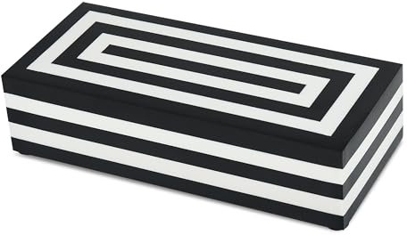 Handicrafts Home Decorative Storage Box 10x4.5, Remote Control Holder, Jewelry Organizer, Modern Decorative Box with Lid, Boho Chic Home Decor Accent, Vintage Memory Box for Living Room Shelf Decor