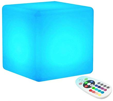 KEEDA Éclairage d'Ambiance Lampe/Lampe d’Ambiance,Cube Lumineuse LED, Lampe Cube, Décorative Lumineuse, Lampe Déco et Veilleuse,Lampe de Phénomène,Télécommande, 16 Change de Couleurs (15x15x15cm)