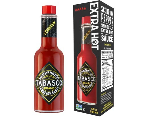 TABASCO Scorpion Sauce 148ml – The spiciest Tabasco sauce, made with bold scorpion pepper for intense heat - Extra hot and flavorful - Perfect for those who crave extreme spice in every bite.