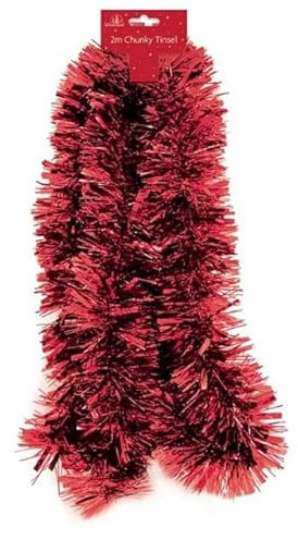 The Home Fusion Company Traditional 2 Meter Christmas Tinsel Lots Of Colours To Choose Inc Gold Red Silver & More