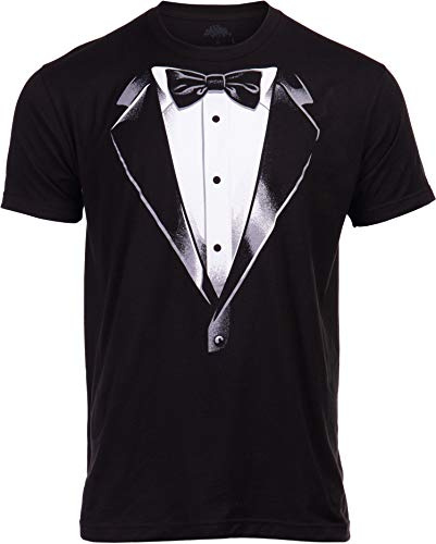 Tuxedo T-Shirt - Classic Party Humor Vintage Funny Tux Tee Joke Concert Festival Shirt for Men Women-(Black,XL)