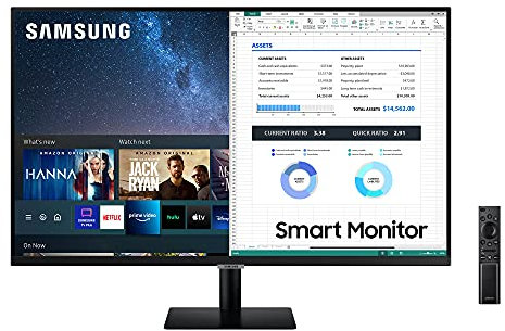 Samsung M7 Monitor S32AM702UR, 32 Zoll, VA-Panel, Bildschirm mit Lautsprechern, 4K UHD-Auflösung, Bildwiederholrate 60 Hz, Randlos, Smart TV Apps mit Fernbedienung, Auto Source Switch Plus