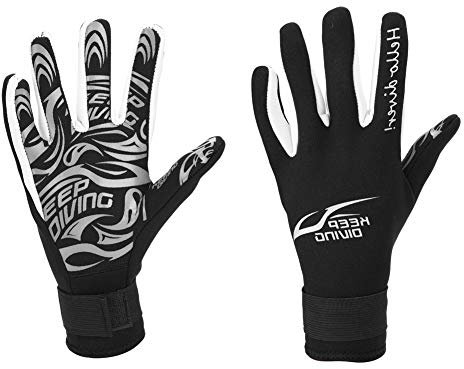 Soapow Keep Diving Neoprenhandschuhe, 2 mm, warm, zum Schwimmen, Schnorcheln, Ausrüstung (Schwarz, M)