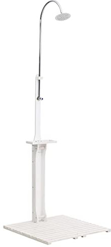 INLIFE Gartendusche Weiß Holz