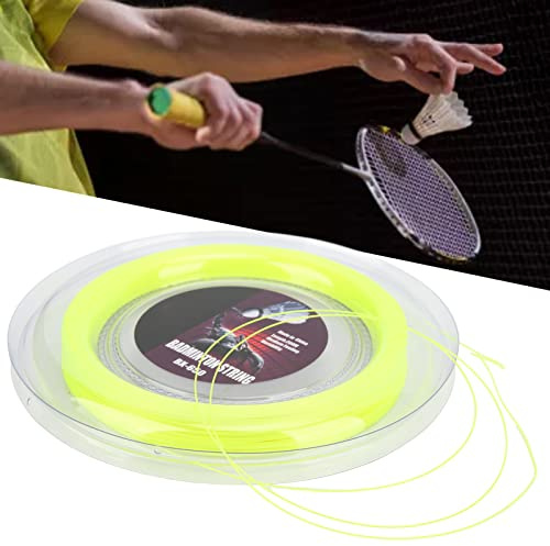 Tyenaza Badminton String, Badminton Racket String 0.72mm 200m Racquet Wire Reel for Amateur Daily Training Fluorescent Yellow