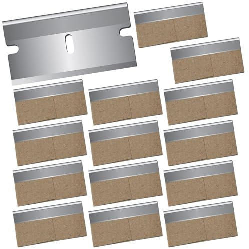 20 Piezas Cuchilla Vitroceramica,Cuchillas de Repuesto,Cuchillas de Acero Inoxidable,Cuchillas para la Vitrocerámica,para Reemplazo de Hoja para Raspador,Plata,40mm × 20mm