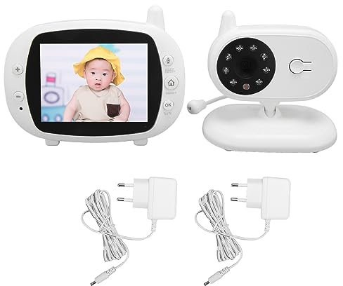 Monitor para Bebés con Cámara, Pantalla de 3,5 Pulgadas, Cámara con Zoom Remoto, Audio Bidireccional, Visión Nocturna, Sensor de Temperatura, Duración de la Batería de 16 Horas,